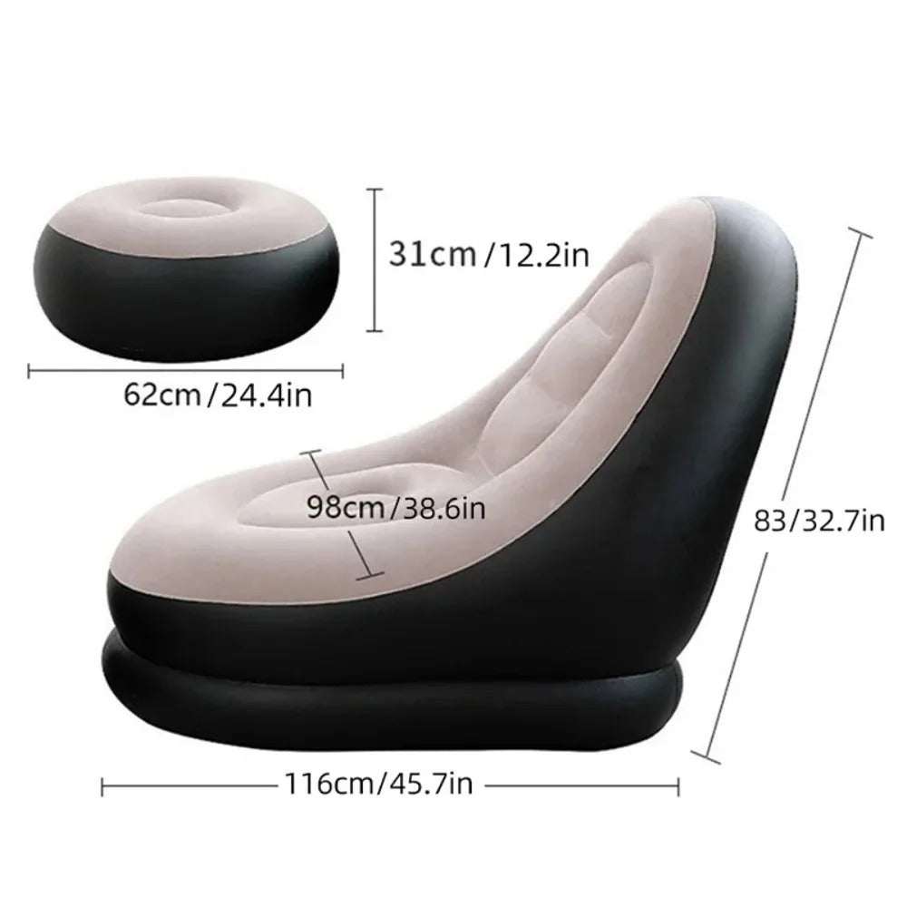 ☁️ Ultra-Comfort 3-in-1 Inflatable Lounge Chair with Footrest & Air Pump [BLACK FRIDAY].