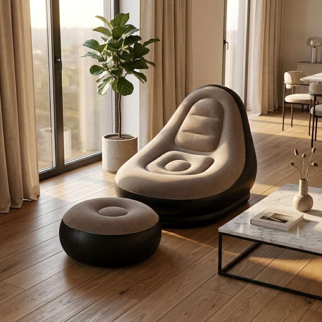 ☁️ Ultra-Comfort 3-in-1 Inflatable Lounge Chair with Footrest & Air Pump [BLACK FRIDAY]