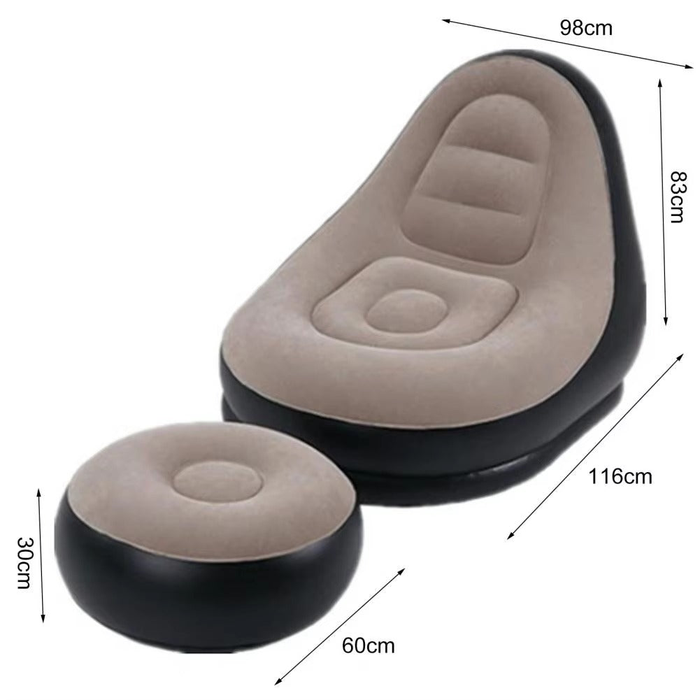 ☁️ Ultra-Comfort 3-in-1 Inflatable Lounge Chair with Footrest & Air Pump [BLACK FRIDAY].