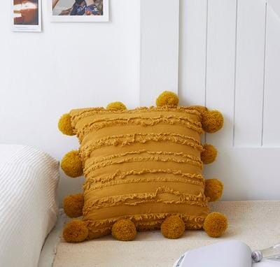 Capas de Almofadas de Linho e Pompom