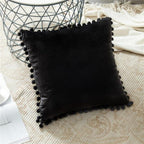 Capas de Almofadas de Veludo e Franja Pompom