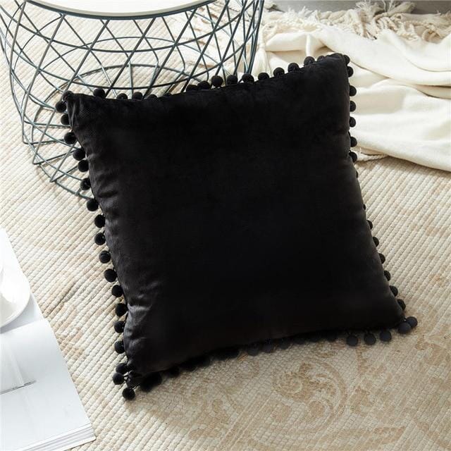 Capas de Almofadas de Veludo e Franja Pompom