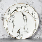 Conjunto de Louças 2pcs Marmorizado e Dourado