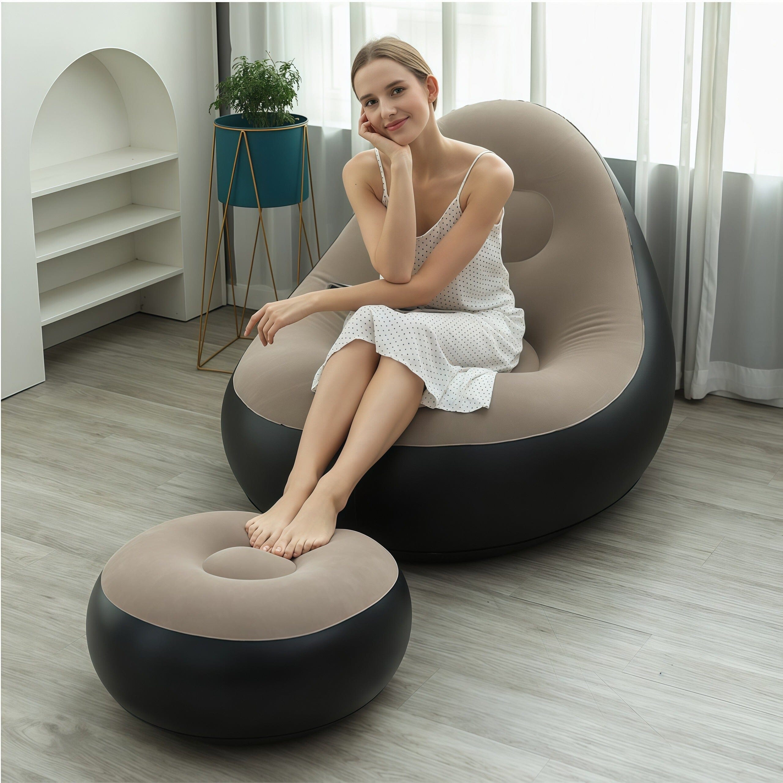 Conjunto Poltrona Sofa Inflavel Portatil Groover
