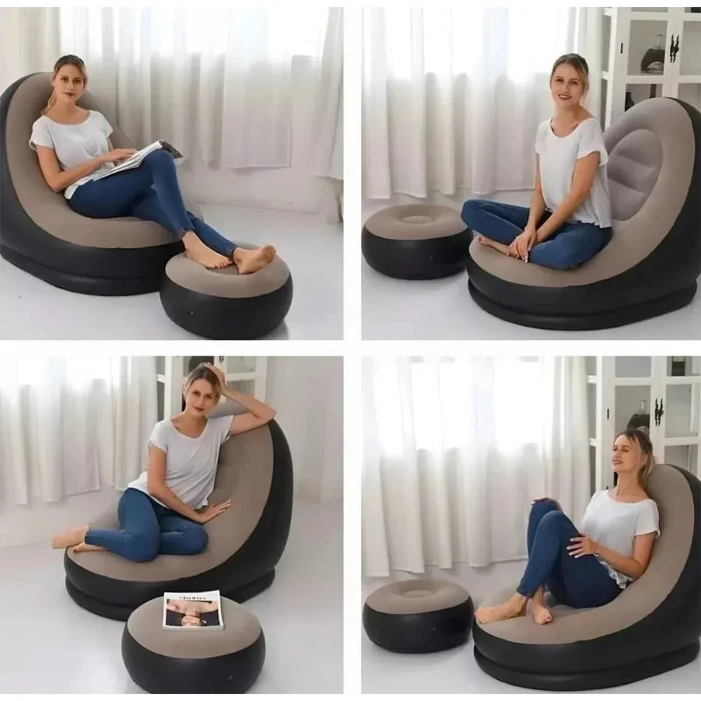 Conjunto Poltrona Sofa Inflavel Portatil Groover