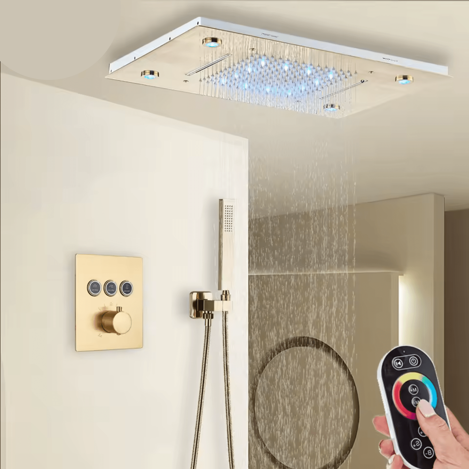 Ducha de Teto Embutir com LED