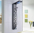 Ducha Vertical Com Hidro Cascata Led Visor Inox Spa Trust