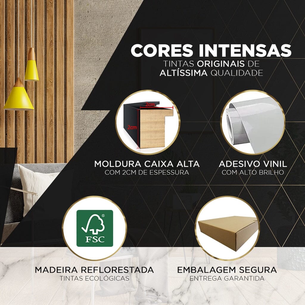 Kit 2 Quadros Decorativos Flores Brancas Botânico Para Sala Casa Quarto Hall Com Moldura e Vidro