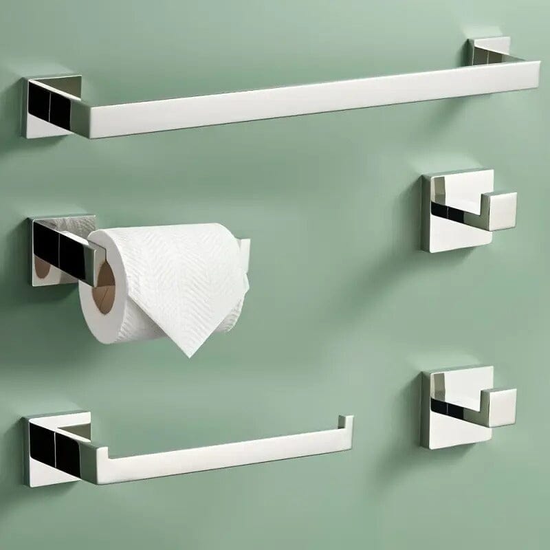 Kit Acessórios Banheiro Aço Escovado Brigth