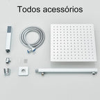Kit Ducha Chuveiro Kratos De Banheiro Com Mangueira Preto/Cromado