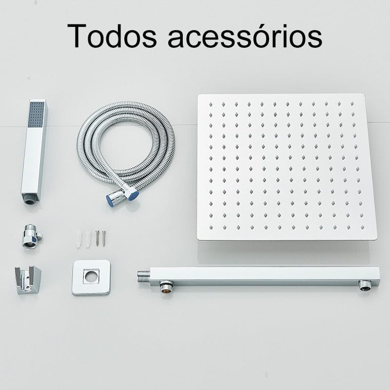 Kit Ducha Chuveiro Kratos De Banheiro Com Mangueira Preto/Cromado