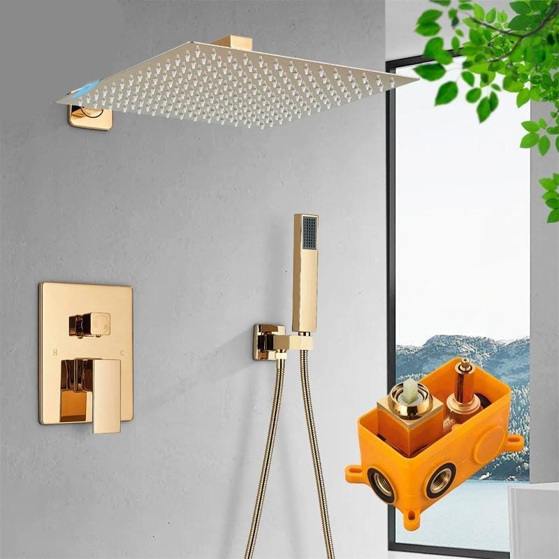 Kit Ducha Supremo GoldLux Dourado Ouro Polido 30CM
