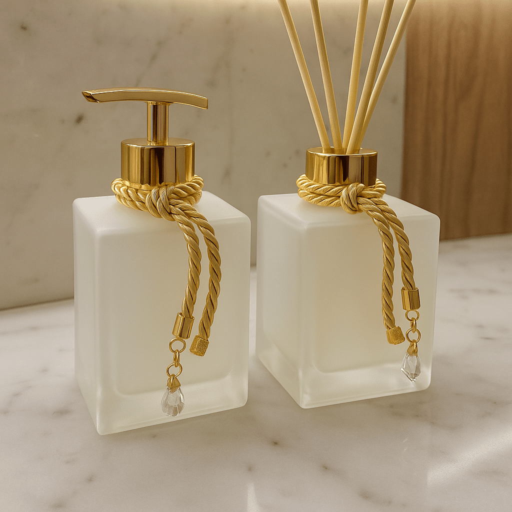 Kit Lavabo Branco e Ouro - Glow