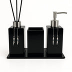 Kit Lavabo Luxo Sabonete Líquido Troover C/ Porta Escovas e Aromatizante