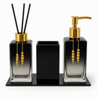 Kit Lavabo Luxo Sabonete Líquido Troover C/ Porta Escovas e Aromatizante