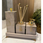 Kit Lavabo Mármore Fior com Porta Escova Grande
