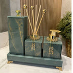 Kit Lavabo Mármore Fior com Porta Escova Grande
