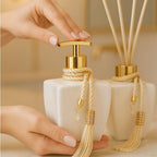 Kit Vidros Lavabo Branco Deluxe C/ Enfeite Difusor E Sabonete