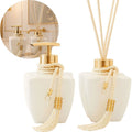 Kit Vidros Lavabo Branco Deluxe C/ Enfeite Difusor E Sabonete