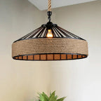 Lustre Pendente Retrô Industrial Corda de Cânhamo Bright