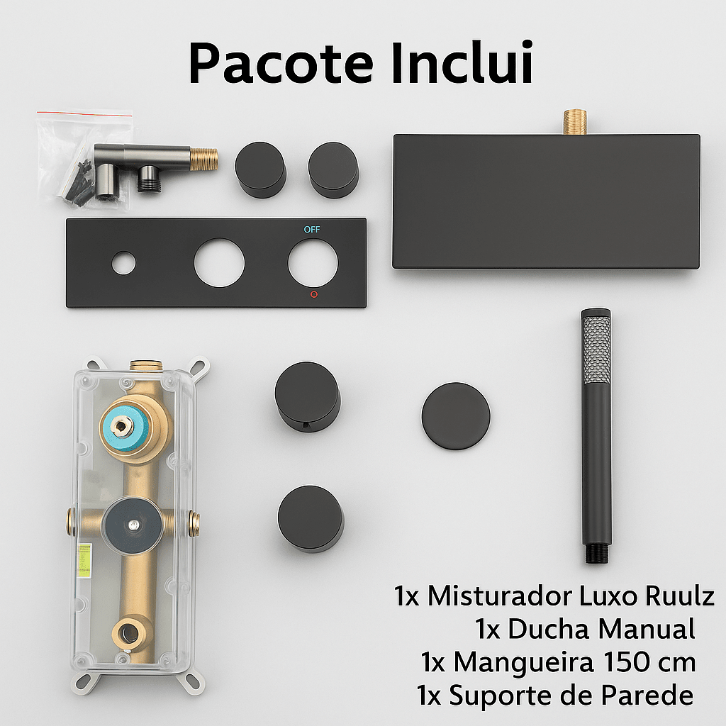 Misturador de Parede Com Ducha Para Banheira Ruulz