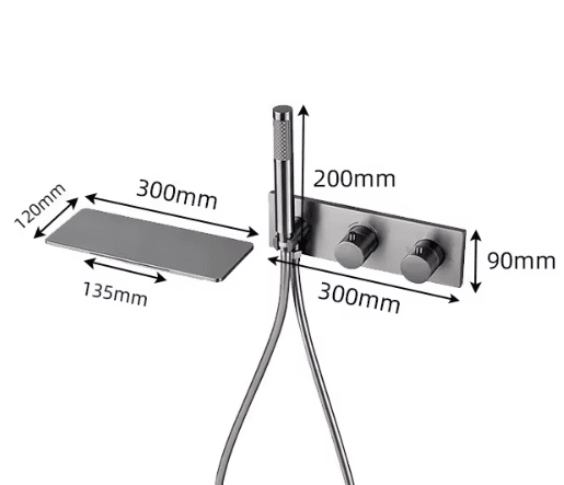Misturador de Parede Com Ducha Para Banheira Ruulz