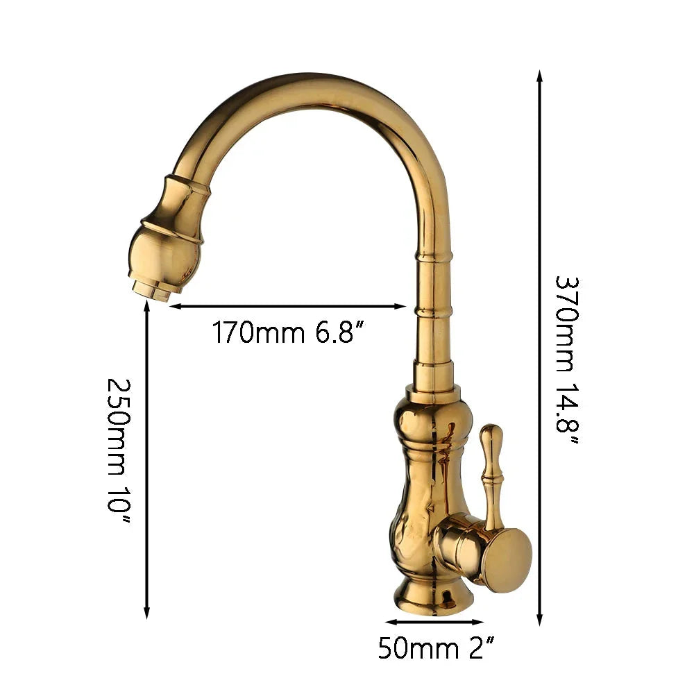 Torneira Cozinha Gourmet Brempo Dourado Polido