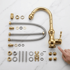 Torneira Cozinha Gourmet Brempo Dourado Polido