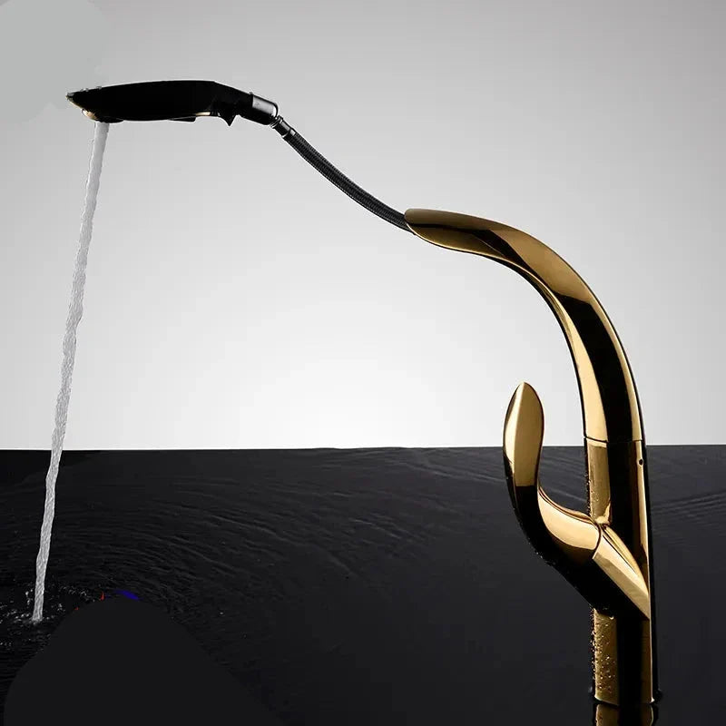 Torneira Cozinha Gourmet Dourado Elixir Alto Padrão