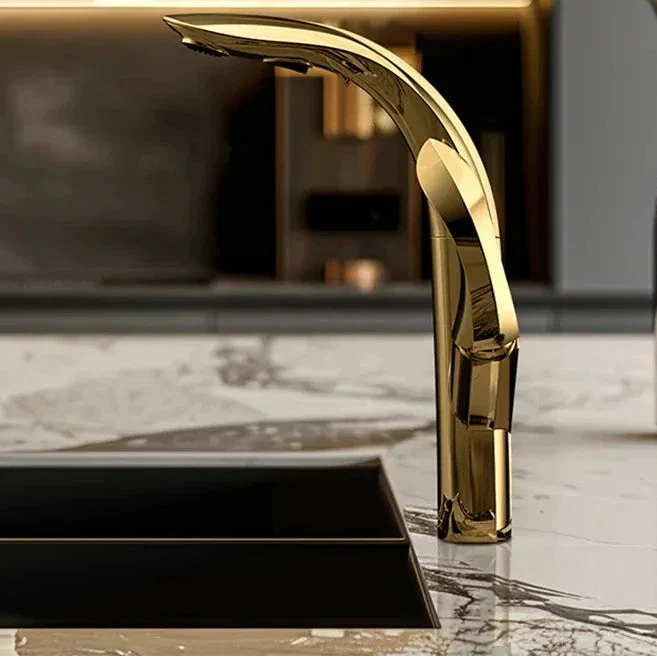 Torneira Cozinha Gourmet Dourado Elixir Alto Padrão