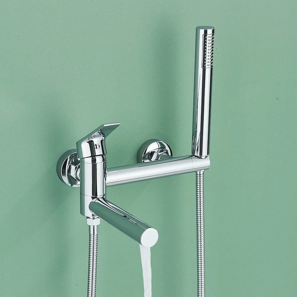 Torneira De Parede Para Banheira Monocomando Com Ducha Manual Troover