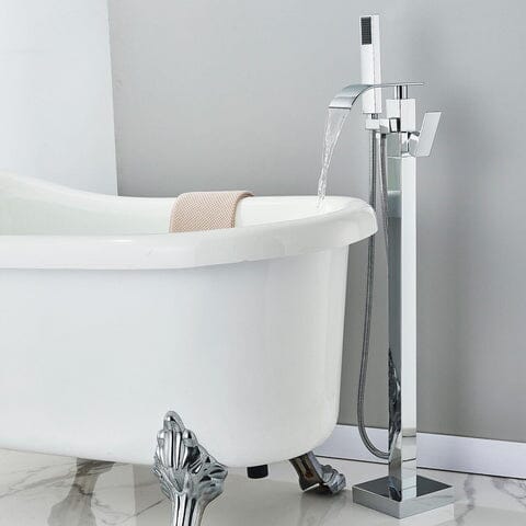 Torneira De Piso Para Banheira Misturador De Imersão Cascata Kardec