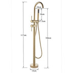 Torneira De Piso Para Banheira Misturador Dourado Contemporâneo Monocomando