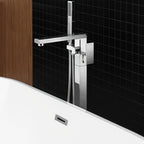 Torneira De Piso Para Banheira Misturador Pedestal Cromado Banheira Crockt