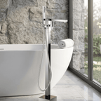 Torneira De Piso Para Banheira Misturador Pedestal Cromado Banheira Crockt