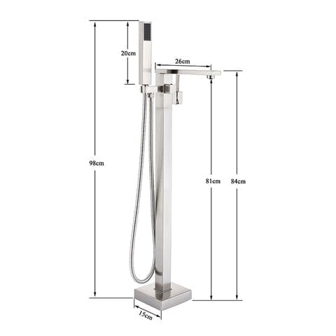 Torneira De Piso Para Banheira Misturador Pedestal Cromado Banheira Crockt