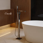 Torneira De Piso Para Banheira Misturador Pedestal Cromado Banheira Crockt