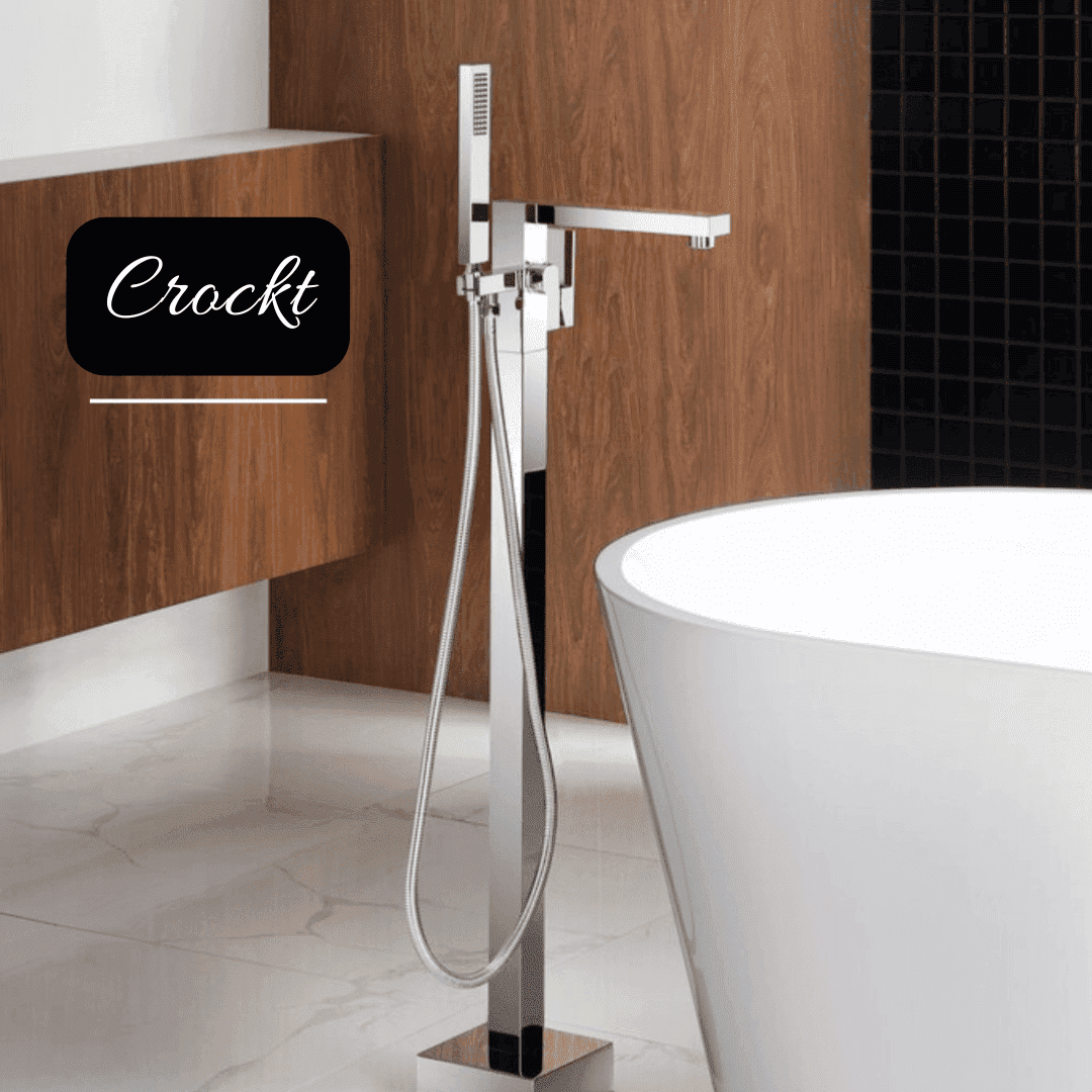 Torneira De Piso Para Banheira Misturador Pedestal Cromado Banheira Crockt