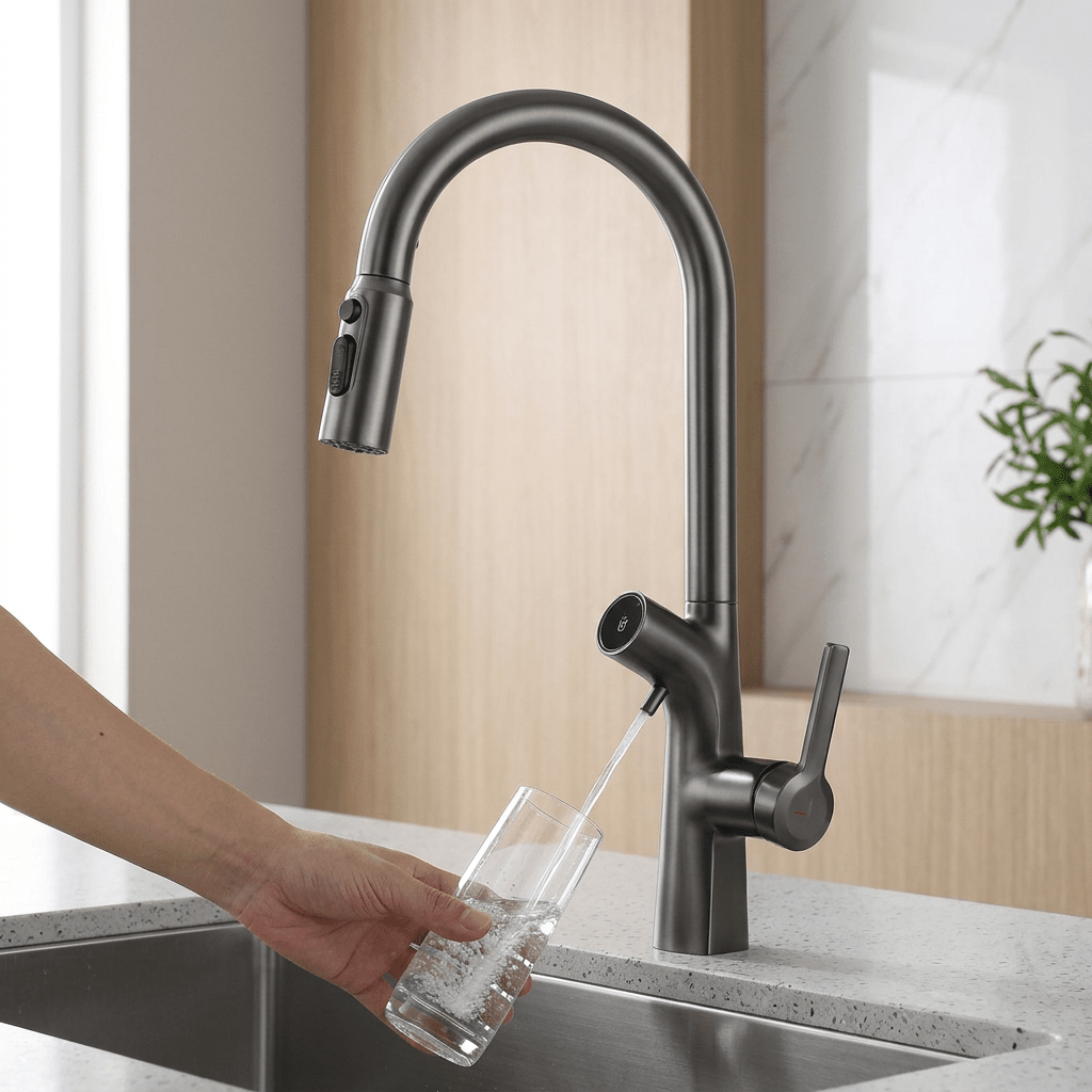 Torneira Gourmet AquaPura Dourada