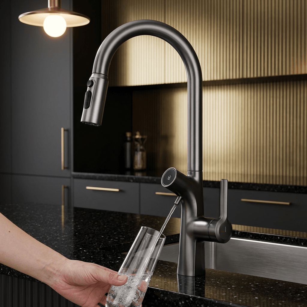 Torneira Gourmet AquaPura Dourada
