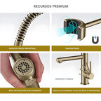 Torneira Gourmet Cozinha Monocomando Com Saída Filtro Luxo Premium Luxo 360° -  Kube