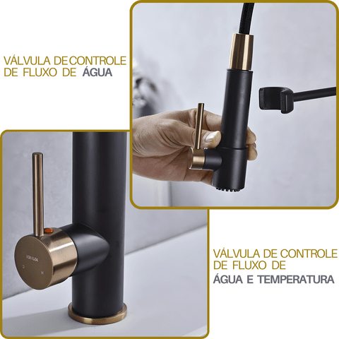 Torneira Gourmet Cozinha Monocomando Com Saída Filtro Luxo Premium Luxo 360° -  Kube