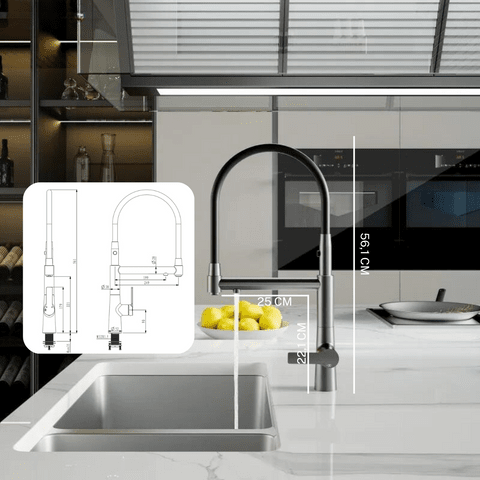 Torneira Gourmet Cozinha Monocomando Duo Premium Luxo Com Saida Para Filtro Proton