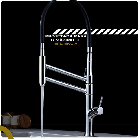 Torneira Gourmet Cozinha Monocomando Premium Luxo Dupla Funcionalidade extensível Rower