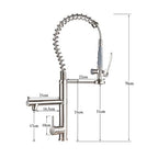 Torneira Gourmet Para Cozinha Dual Mola Spray Monocomando Bica Alta Troia