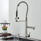 Torneira Gourmet Para Cozinha Dual Mola Spray Monocomando Bica Alta Troia
