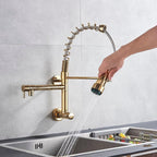 Torneira Gourmet Para Cozinha Extensível De Parede Dual Spray Monocomando JassPoll