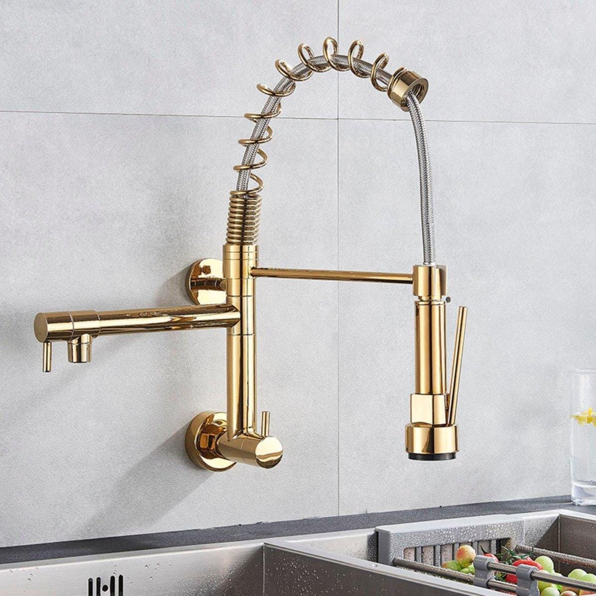 Torneira Gourmet Para Cozinha Extensível De Parede Dual Spray Monocomando JassPoll