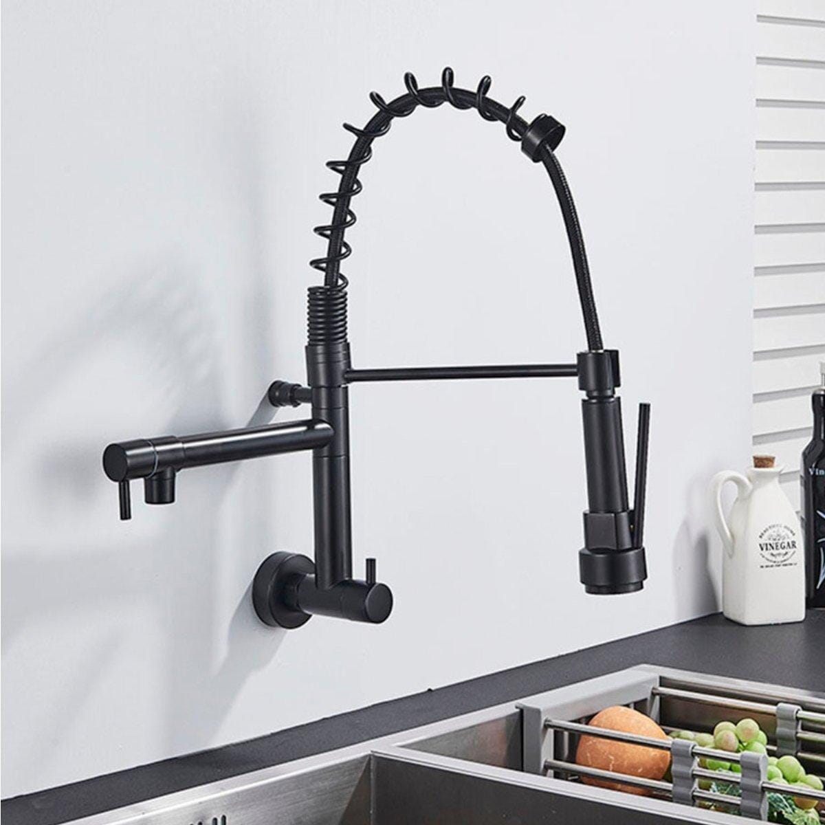 Torneira Gourmet Para Cozinha Extensível De Parede Dual Spray Monocomando JassPoll