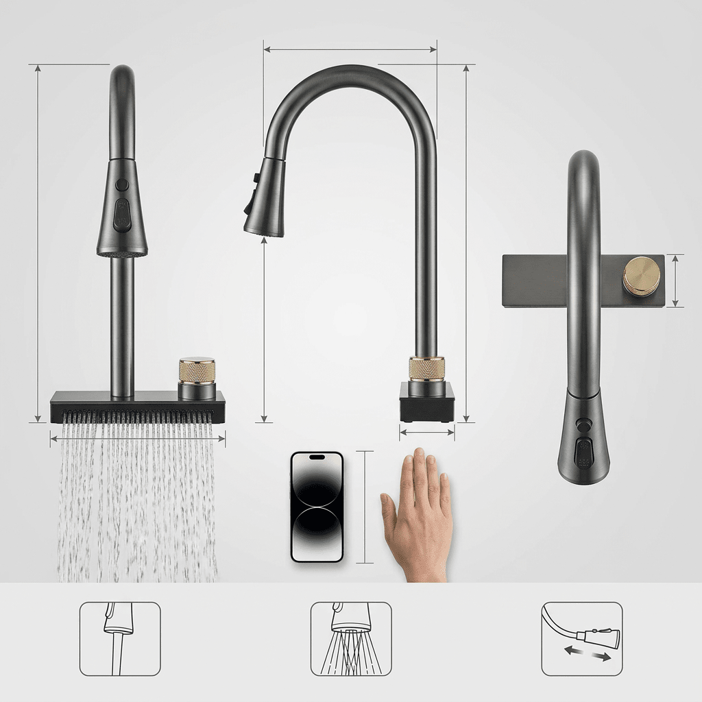 Torneira Gourmet Extensível Spray Cachoeira 360 Rumble